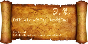 Dávidházy Noémi névjegykártya